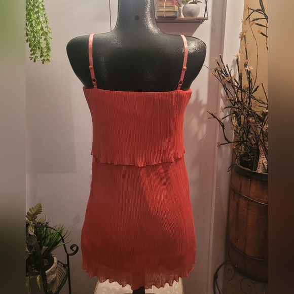 HKR Collection peach/pink accordion pleated dress Size M - Picture 6 of 6